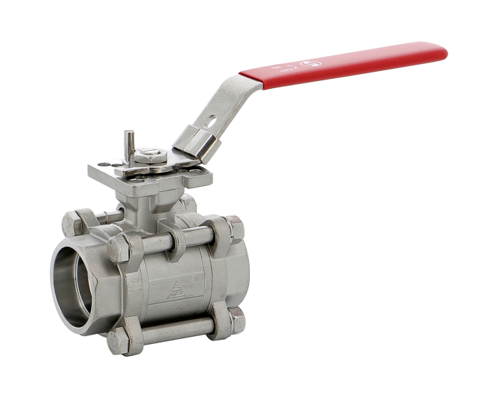 Stainless steel ball valve 749 3-piece body SW + ISO pad 1/2''
